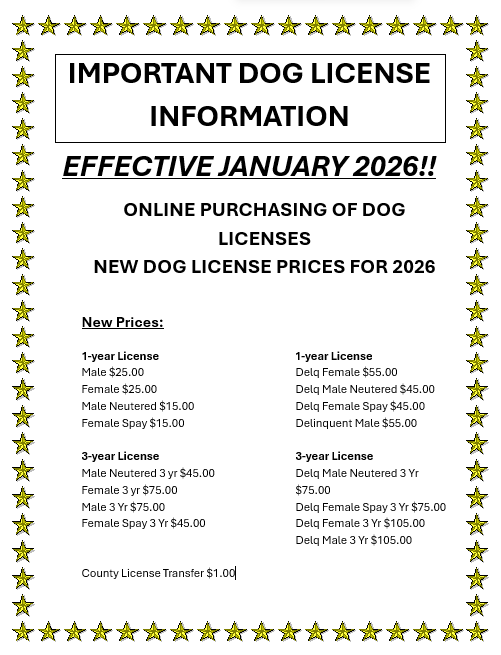 DOG LICENSE INFO
